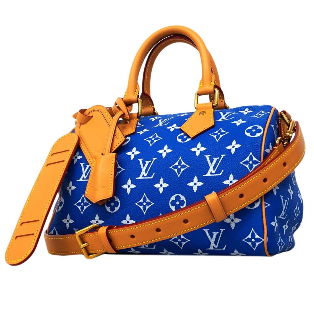 LOUIS VUITTON MONOGRAM SPEEDY P9 BANDOULIERE 25 HANDBAG: Louis Vuitton Monogram Speedy P9 Bandouliere 25 Handbag Brand: Louis Vuitton Type/Style: Handbag Material: None Color: Blue Size: (HxWxD) 18.5cm x 26cm x 15cm / 7.28'' x 10.23'' x 5.9'' Accessorie