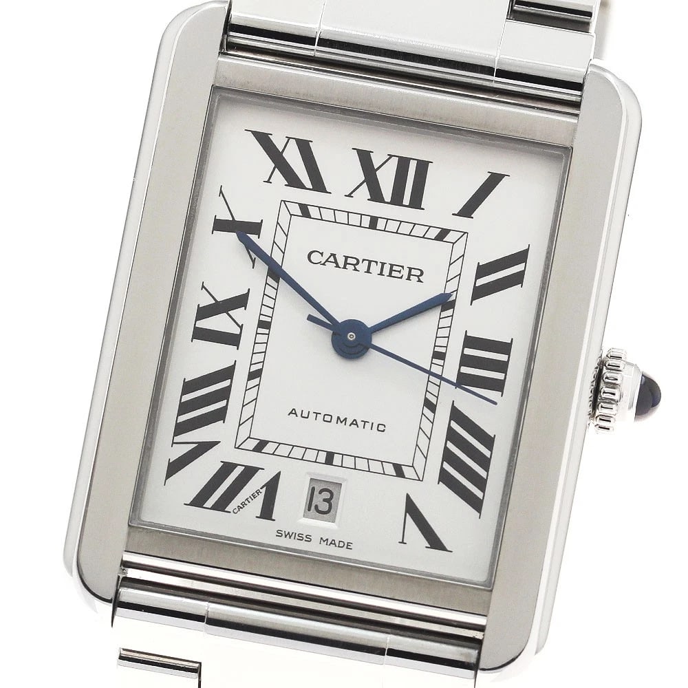 CARTIER TANK SOLO DATE SILVER AUTOMATIC WATCH: CARTIER Tank solo Date Silver Automatic Watch Brand: CARTIER Type/Style: Wristwatch Material: Band Material Stainless Steel, Case Material Stainless Steel Color: Case Color Silver Band Color Silver