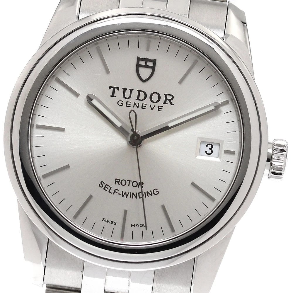 TUDOR GLAMOUR DATE SILVER DIAL AUTOMATIC WATCH (1 of 2)