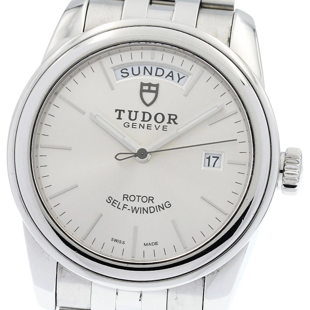TUDOR GLAMOR DATE SILVER DIAL AUTOMATIC WATCH: TUDOR Glamor Date Silver Dial Automatic Watch Brand: TUDOR Type/Style: Wristwatch Material: Band Material Stainless Steel, Case Material Stainless Steel Color: Dial Color Silver Case Color Silver Band