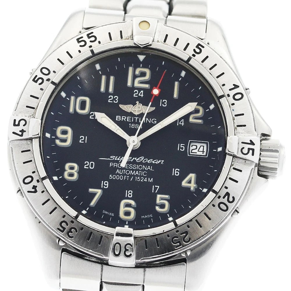 BREITLING SUPER OCEAN DATE BLACK DIAL AUTOMATIC WATCH: BREITLING Super Ocean Date black Dial Automatic Watch Brand: BREITLING Type/Style: Wristwatch Material: Band Material Stainless Steel, Case Material Stainless Steel Color: Dial Color black Case Color
