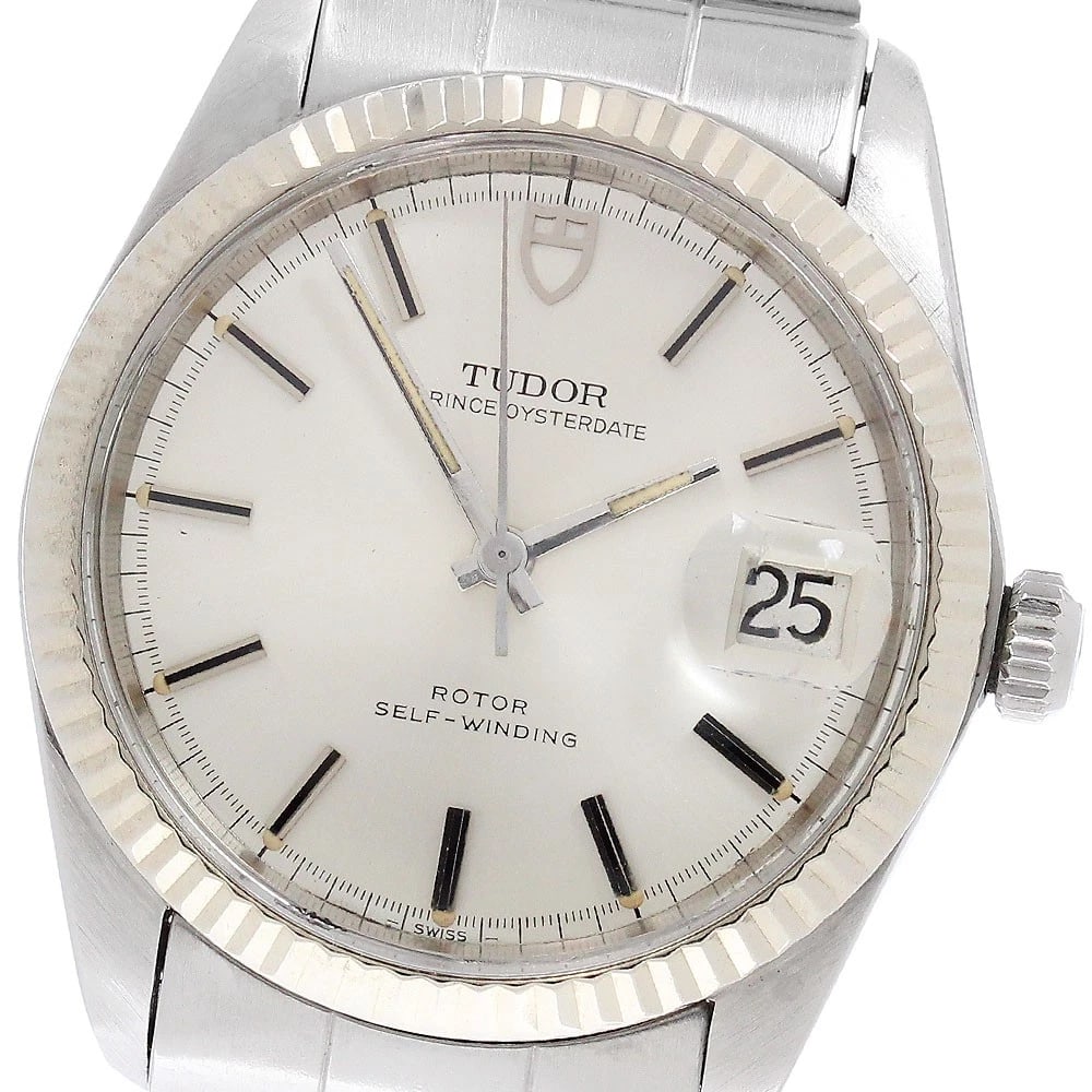 TUDOR PRINCE OYSTER DATE AUTOMATIC WATCH: TUDOR Prince Oyster Date Automatic Watch Brand: TUDOR Type/Style: Wristwatch Material: Band Material Stainless Steel, Case Material Stainless Steel/WG Color: Band Color Silver Dial Color Silver Case