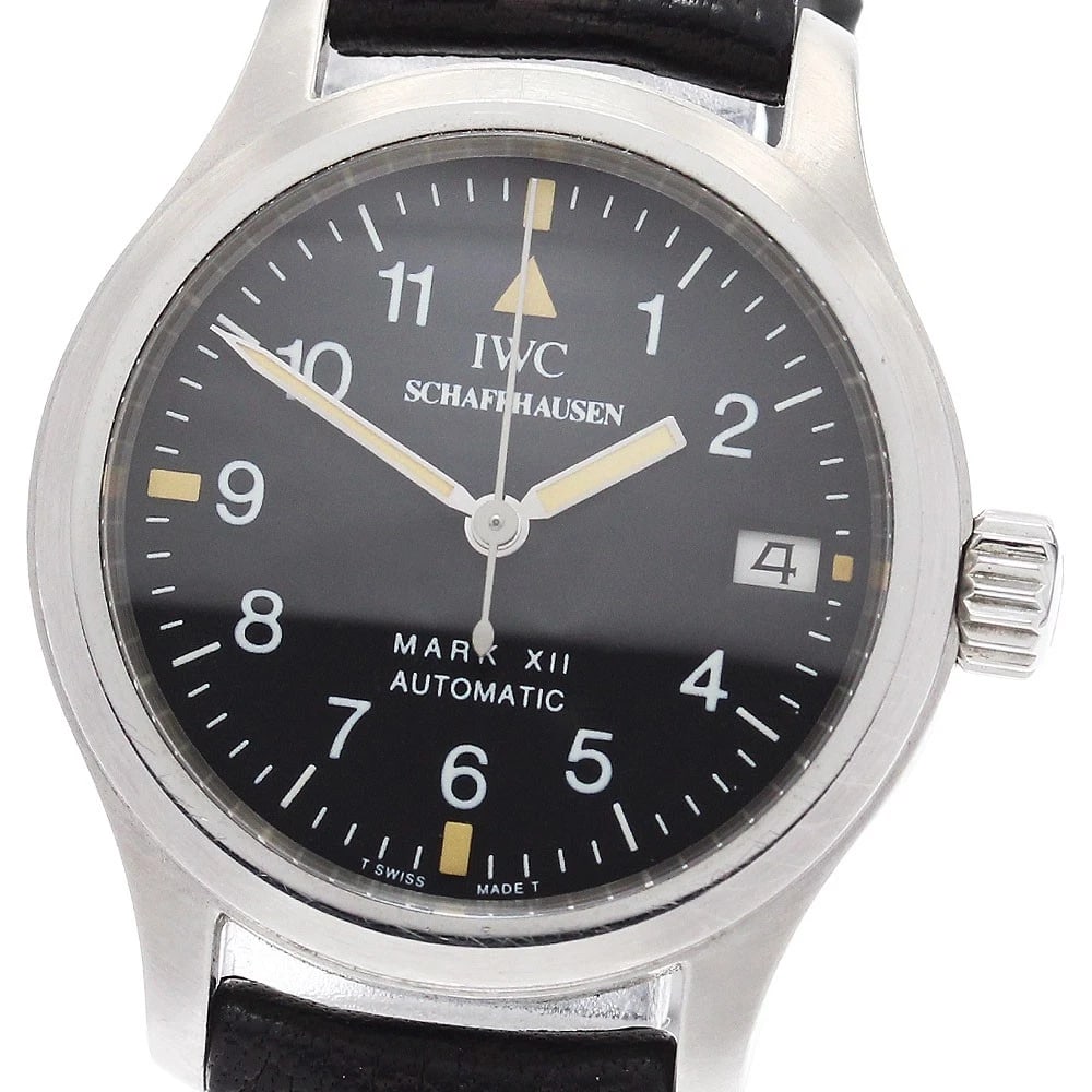 IWC SCHAFFHAUSEN PILOT WATCH MARK AUTOMATIC WATCH: IWC SCHAFFHAUSEN Pilot Watch Mark Automatic Watch Brand: IWC SCHAFFHAUSEN Type/Style: Wristwatch Material: Band Material leather, Case Material Stainless Steel Color: Case Color Silver Dial Color blac