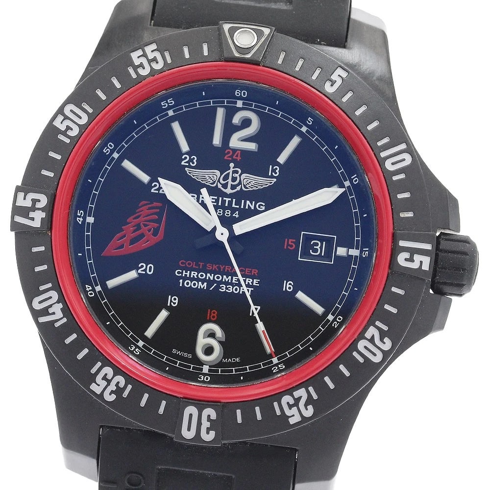 BREITLING COLT SKYRACER TEAM YOSHIHIDE MUROYA LIMITED QUARTZ WATCH: BREITLING Colt Skyracer Team Yoshihide Muroya Limited Quartz Watch Brand: BREITLING Type/Style: Wristwatch Material: Band Material rubber, Case Material Bright light Color: Case Color black Band