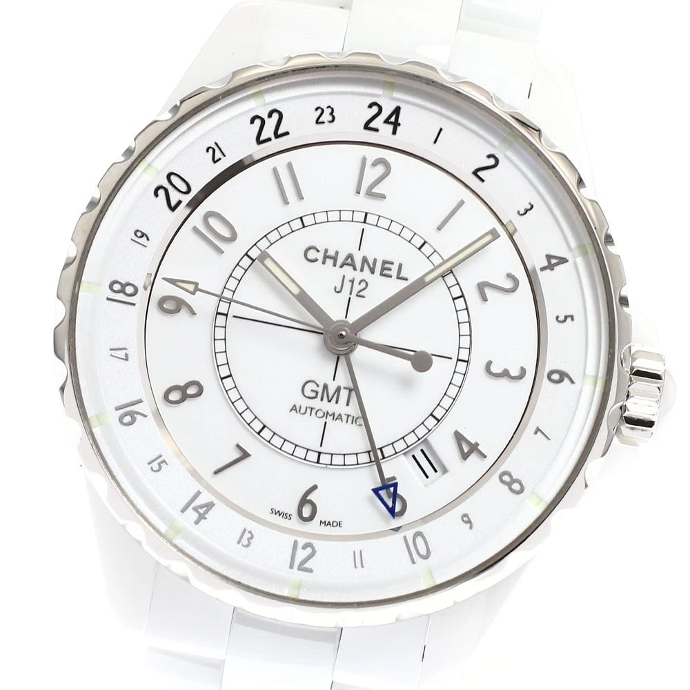 CHANEL J12 GMT WHITE DIAL AUTOMATIC WATCH: CHANEL J12 GMT White Dial Automatic Watch Brand: CHANEL Type/Style: Wristwatch Material: Band Material Ceramic / Stainless Steel, Case Material Ceramic / Stainless Steel Color: Band Color White / Silv