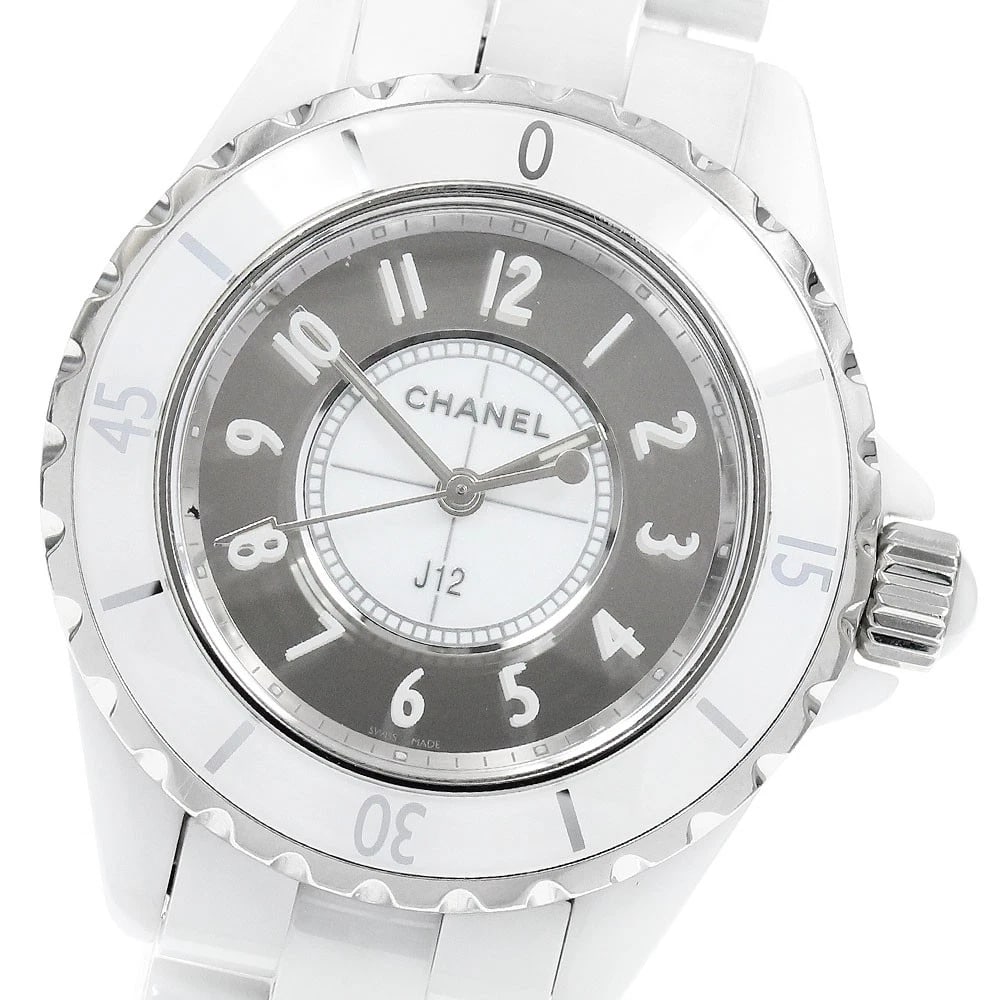 CHANEL J12 MIRROR WHITE CERAMIC QUARTZ WATCH (1 of 4)