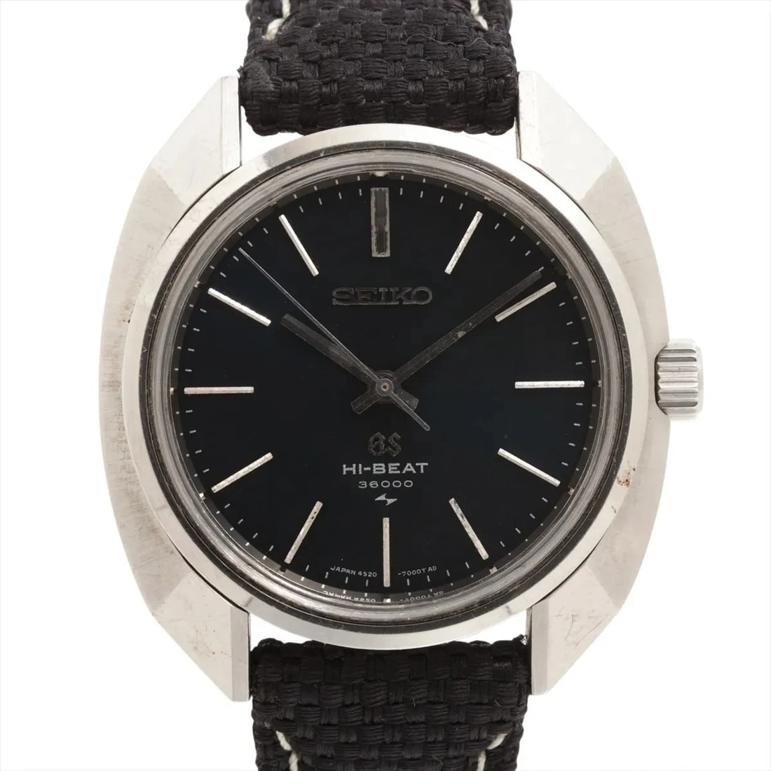 GRAND SEIKO HIGH BEAT SS EXTERNAL WATCH: Grand Seiko High Beat SS External Watch Brand: Grand Seiko Type/Style: Wristwatch Material: SS & externally manufactured leather Color: Dial Color Blue Size: Case:W1.2 x H1.2inch / W34 x H34 Circumfer