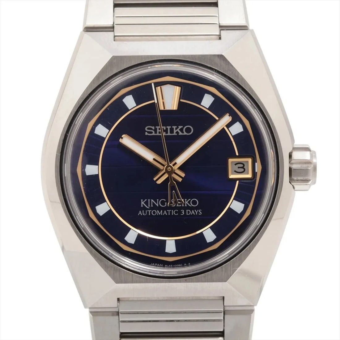 SEIKO KING SEIKO BANAK SS WATCH: Seiko King Seiko Banak SS Watch Brand: Seiko Type/Style: Wristwatch Material: SS Color: Dial Color Blue Size: Case:W1.6 x H1.6inch / W41 x H45.1 Circumference of Wrist:7.5inch / 19 Accessories: None