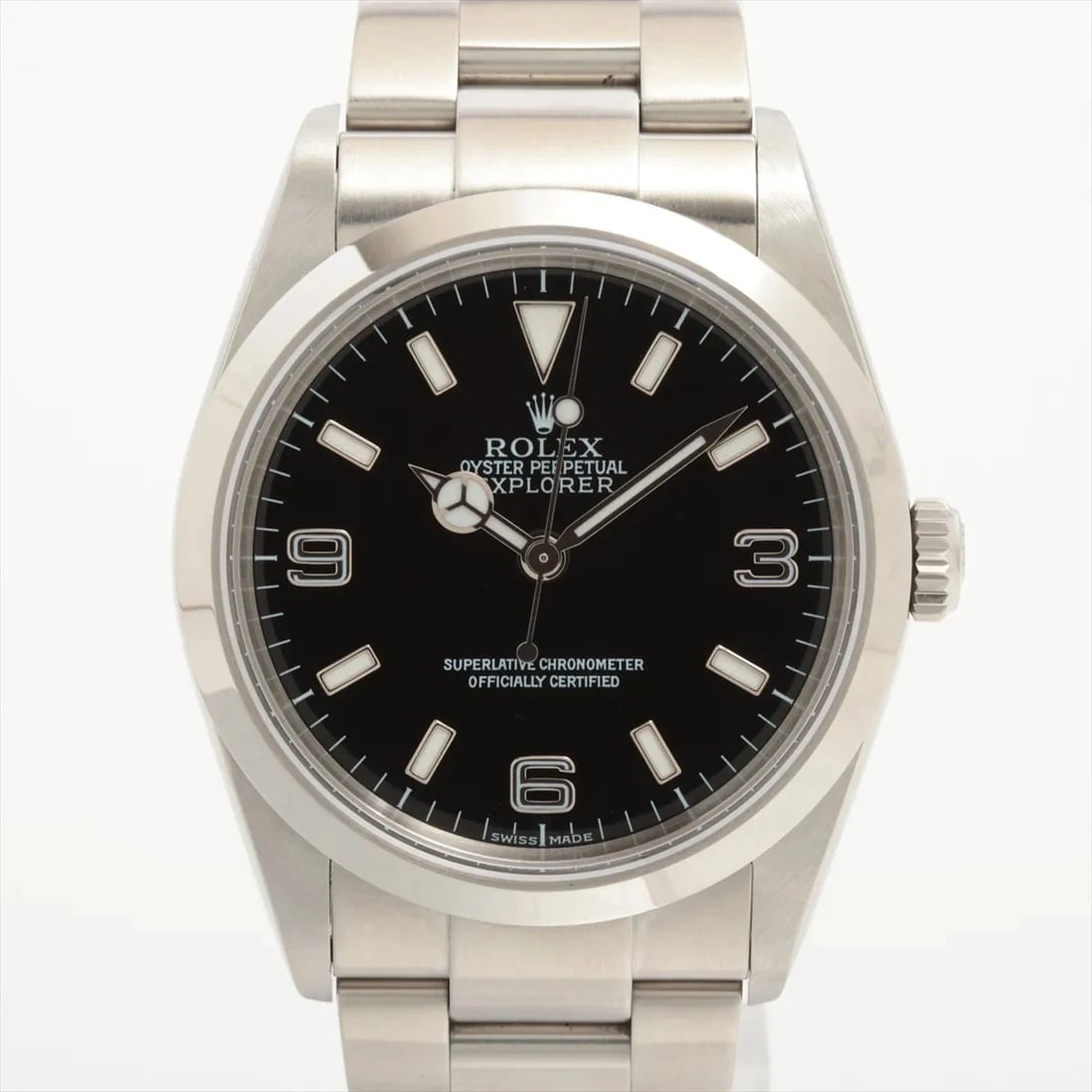 ROLEX EXPLORER I SS AT BLACK DIAL 1 EXTRA LINK WATCH: Rolex Explorer I SS AT black dial 1 Extra Link Watch Brand: Rolex Type/Style: Wristwatch Material: SS Color: Dial Color Black Size: Case:W1.2 x H1.2inch / W36 x H36 Circumference of Wrist:5.9inch / 15