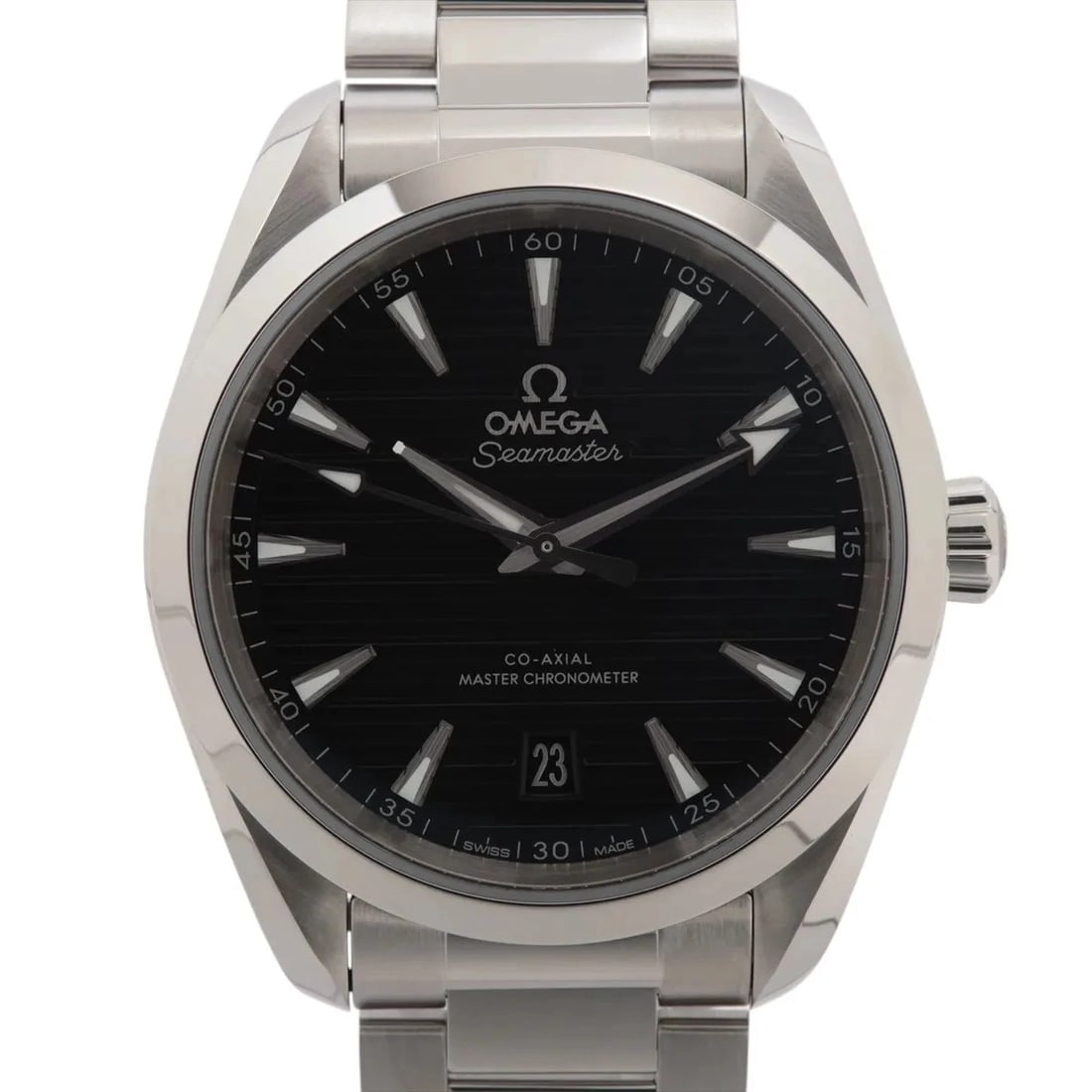 OMEGA SEAMASTER AQUA TERRA CO-AXIAL MASTER CHRONOMETER WATCH: Omega Seamaster Aqua Terra Co-Axial Master chronometer Watch Brand: Omega Type/Style: Wristwatch Material: SS Color: Dial Color Black Size: Case:W1.2 x H1.2inch / W38 x H38 Circumference of Wrist:7.1i
