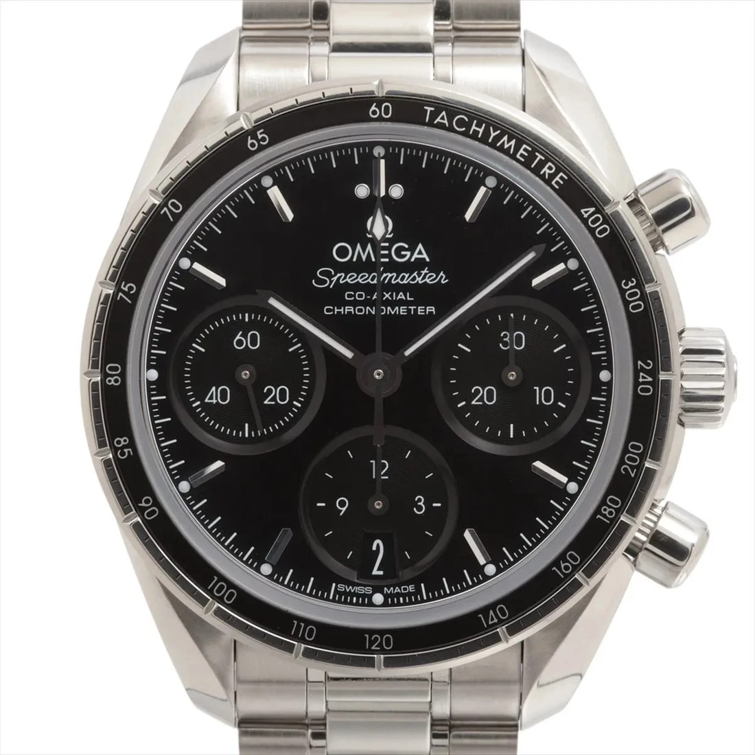 OMEGA SPEEDMASTER CO-AXIAL CHRONOMETER CHRONOGRAPH WATCH: Omega Speedmaster Co-Axial Chronometer Chronograph Watch Brand: Omega Type/Style: Wristwatch Material: SS Color: Dial Color Black Size: Case:W1.2 x H1.2inch / W38 x H38 Circumference of Wrist:7.5inch 