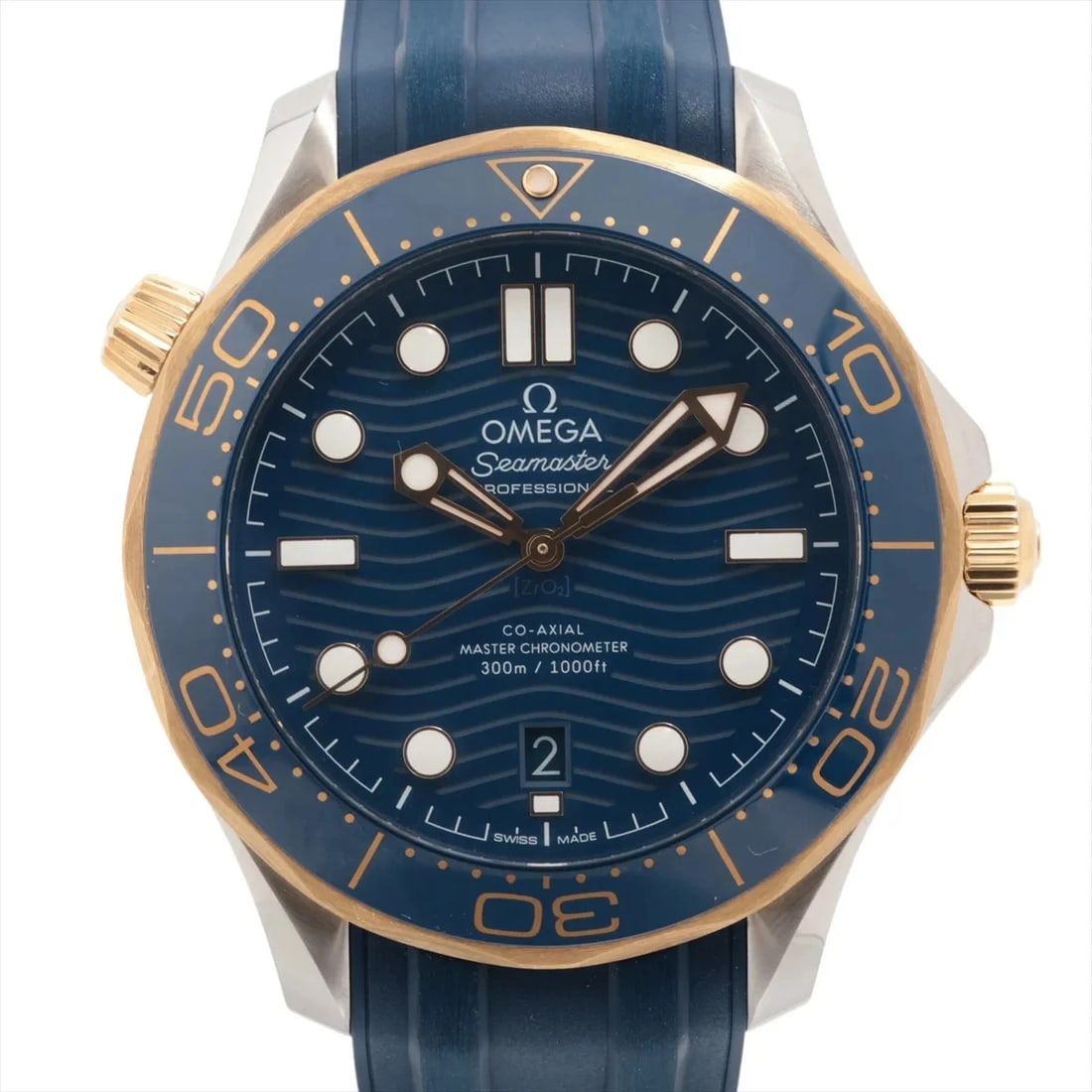 OMEGA SEAMASTER DIVER CO-AXIAL MASTER G WATCH: Omega Seamaster Diver Co-Axial Master G Watch Brand: Omega Type/Style: Wristwatch Material: SS ? YG ? Rubber Color: Dial Color Blue Size: Case:W1.6 x H1.6inch / W42 x H42 Circumference of Wrist:8.1inc
