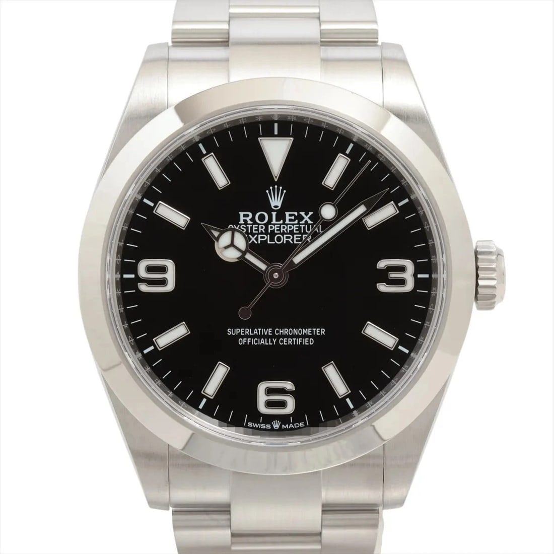 ROLEX EXPLORER 40SS AT BLACK DIAL WATCH: Rolex Explorer 40SS AT Black Dial Watch Brand: Rolex Type/Style: Wristwatch Material: SS Color: Dial Color Black Size: Case:W1.6 x H1.6inch / W40 x H40 Circumference of Wrist:6.3inch / 16