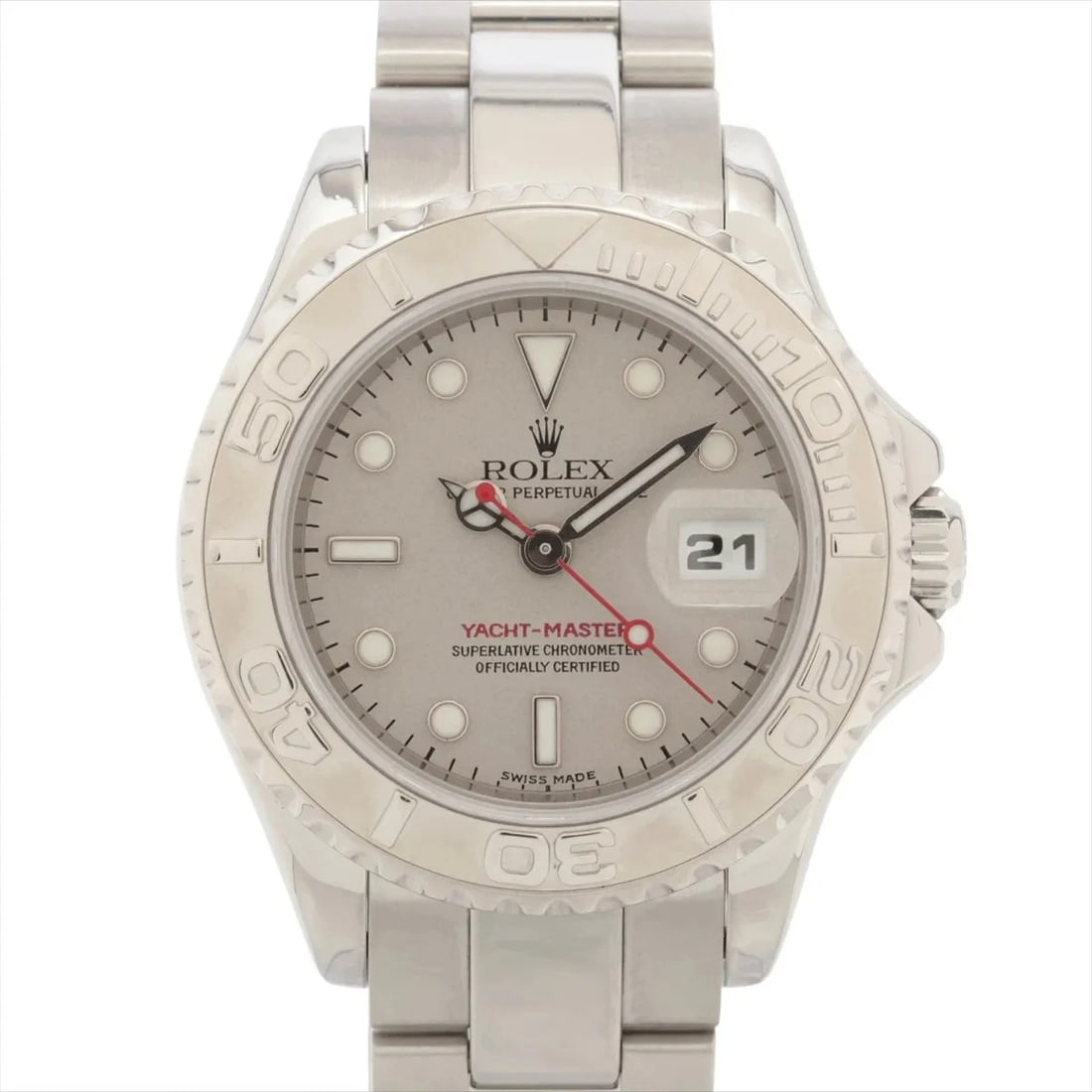 ROLEX YACHT?MASTER PT?SS SS AT SILVER-FACE WATCH: Rolex Yacht?Master PT?SS SS AT Silver-Face Watch Brand: Rolex Type/Style: Wristwatch Material: PT?SS Color: Dial Color Silver Size: Case:W0.8 x H0.8inch / W29 x H29 Circumference of Wrist:6.1inch / 15