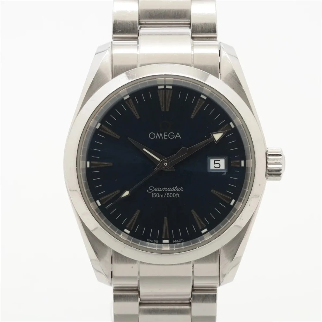 OMEGA SEAMASTER AQUA TERRA SS WATCH: Omega Seamaster Aqua Terra SS Watch Brand: Omega Type/Style: Wristwatch Material: SS Color: Dial Color Blue Size: Case:W1.2 x H1.2inch / W35 x H35 Circumference of Wrist:4.9inch / 12.5 Accessories