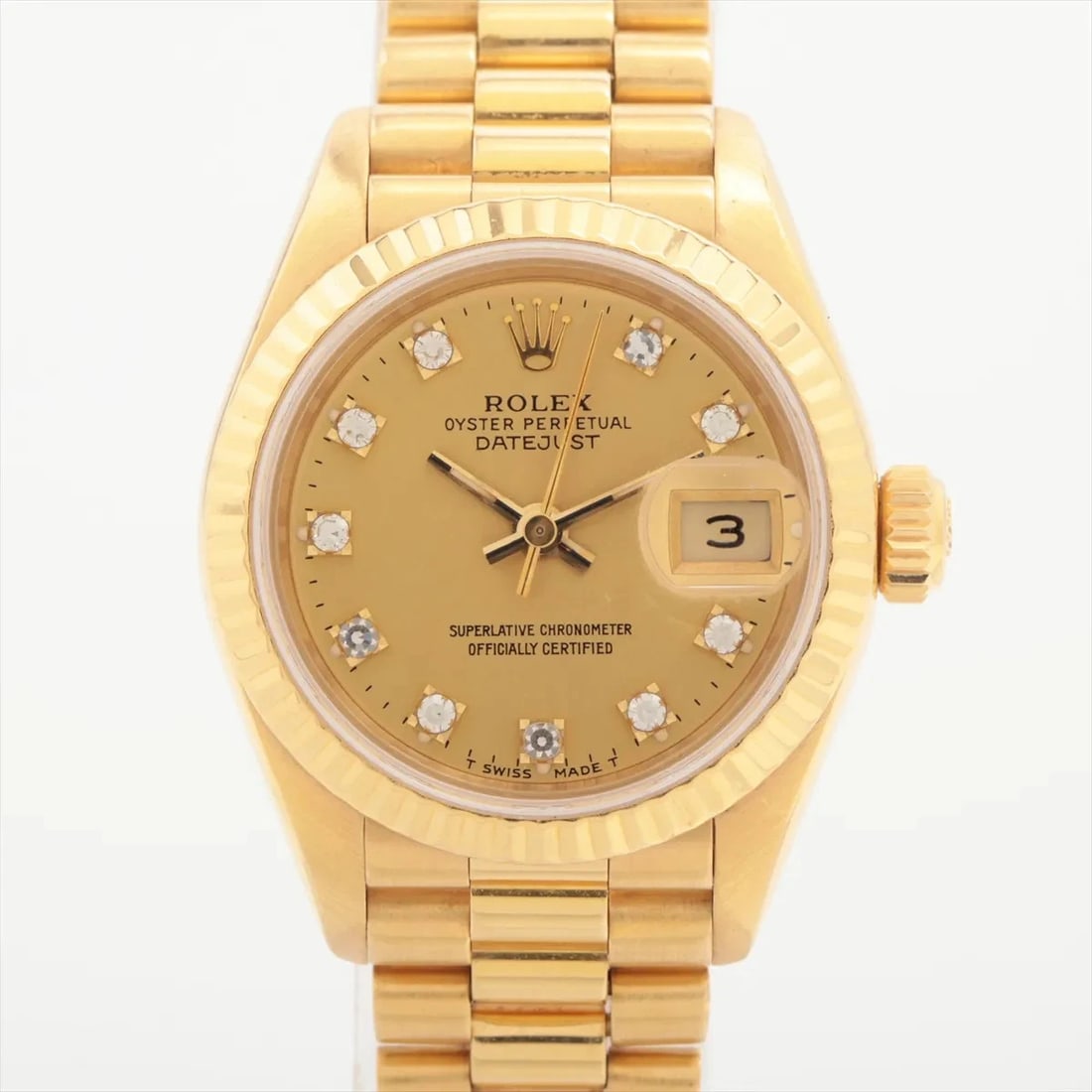ROLEX LADY DATEJUST YG YG AT CHAMPAGNE-FACE WATCH (1 of 2)
