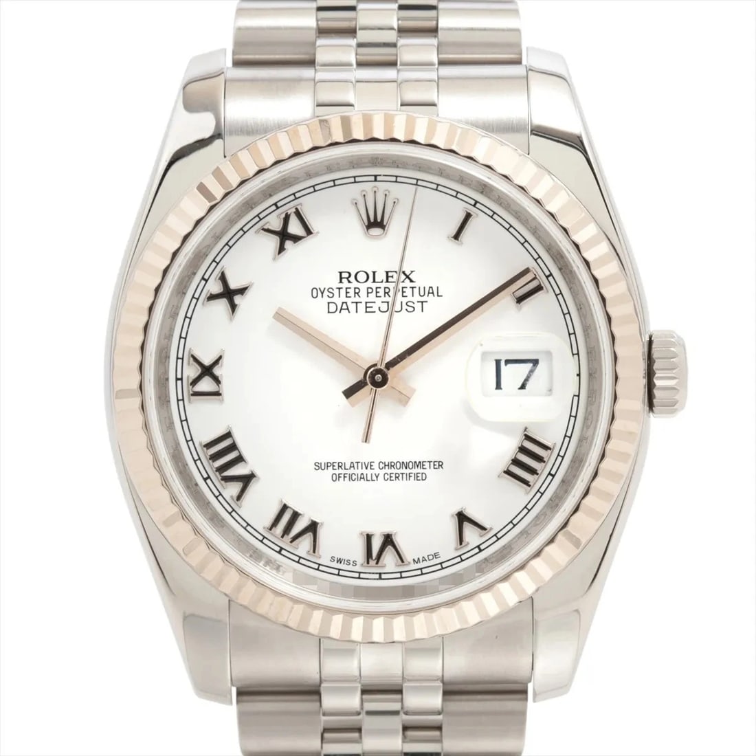 ROLEX DATEJUST SS AT WHITE DIAL WATCH (1 of 2)