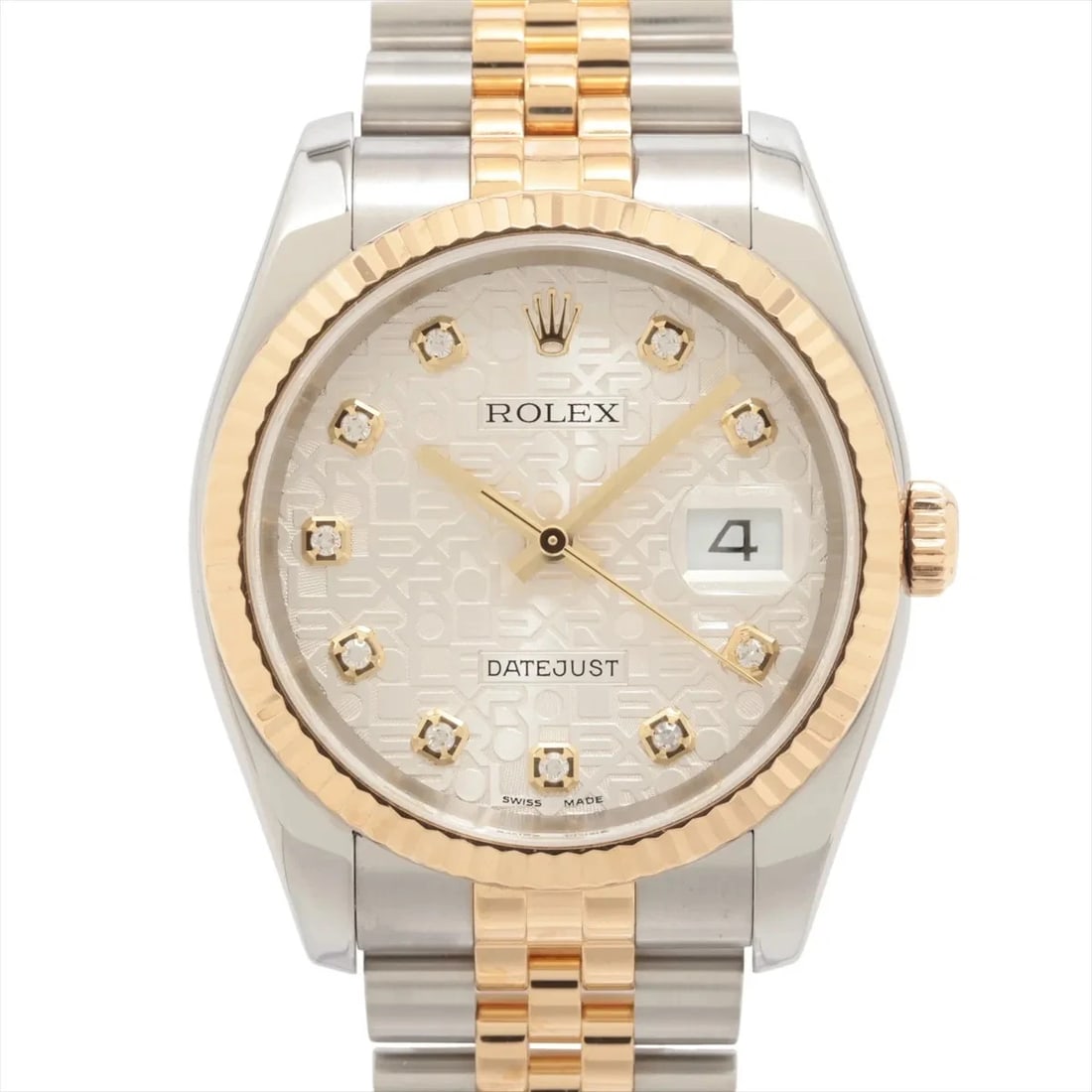 ROLEX DATEJUST SILVER ENGRAVED COMPUTER DIAL WATCH (1 of 2)