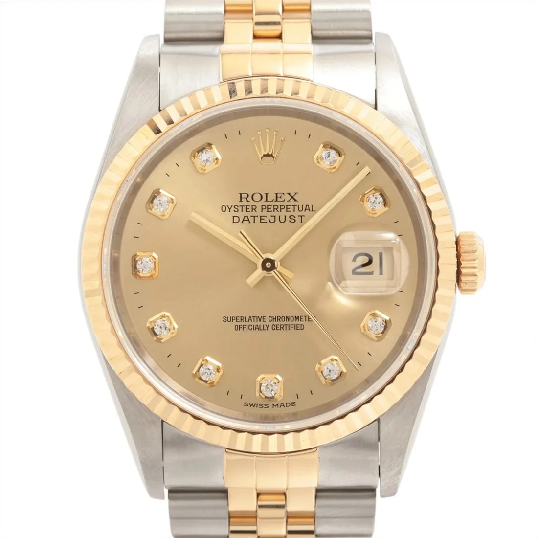 ROLEX DATEJUST AT CHAMPAGNE-FACE WATCH: Rolex DATEJUST AT Champagne-Face Watch Brand: Rolex Type/Style: Wristwatch Material: SS?YG Color: Dial Color Champagne Size: Case:W1.2 x H1.2inch / W36 x H36 Circumference of Wrist:7.7inch / 19.5