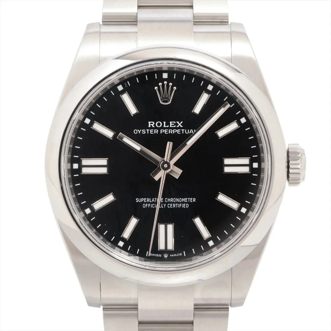 ROLEX OYSTER PERPETUAL 41 SS AT BLACK DIAL WATCH (1 of 3)