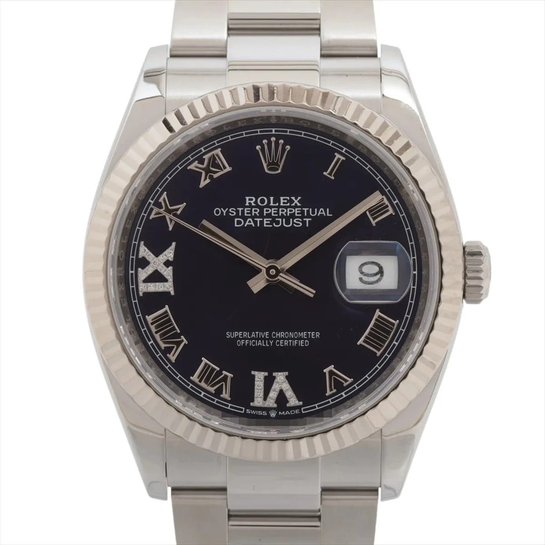 ROLEX DATEJUST 36 SS?WG SS AT AUBERGINE DIAL OYSTER BRACELET WATCH (1 of 3)