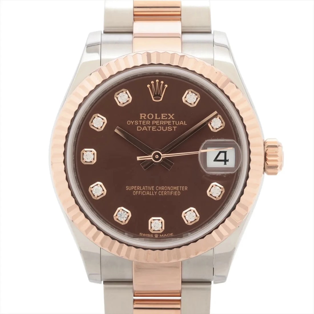 ROLEX DATEJUST 31AT CHOCOLATE-FACE OYSTER BRACELET WATCH (1 of 3)