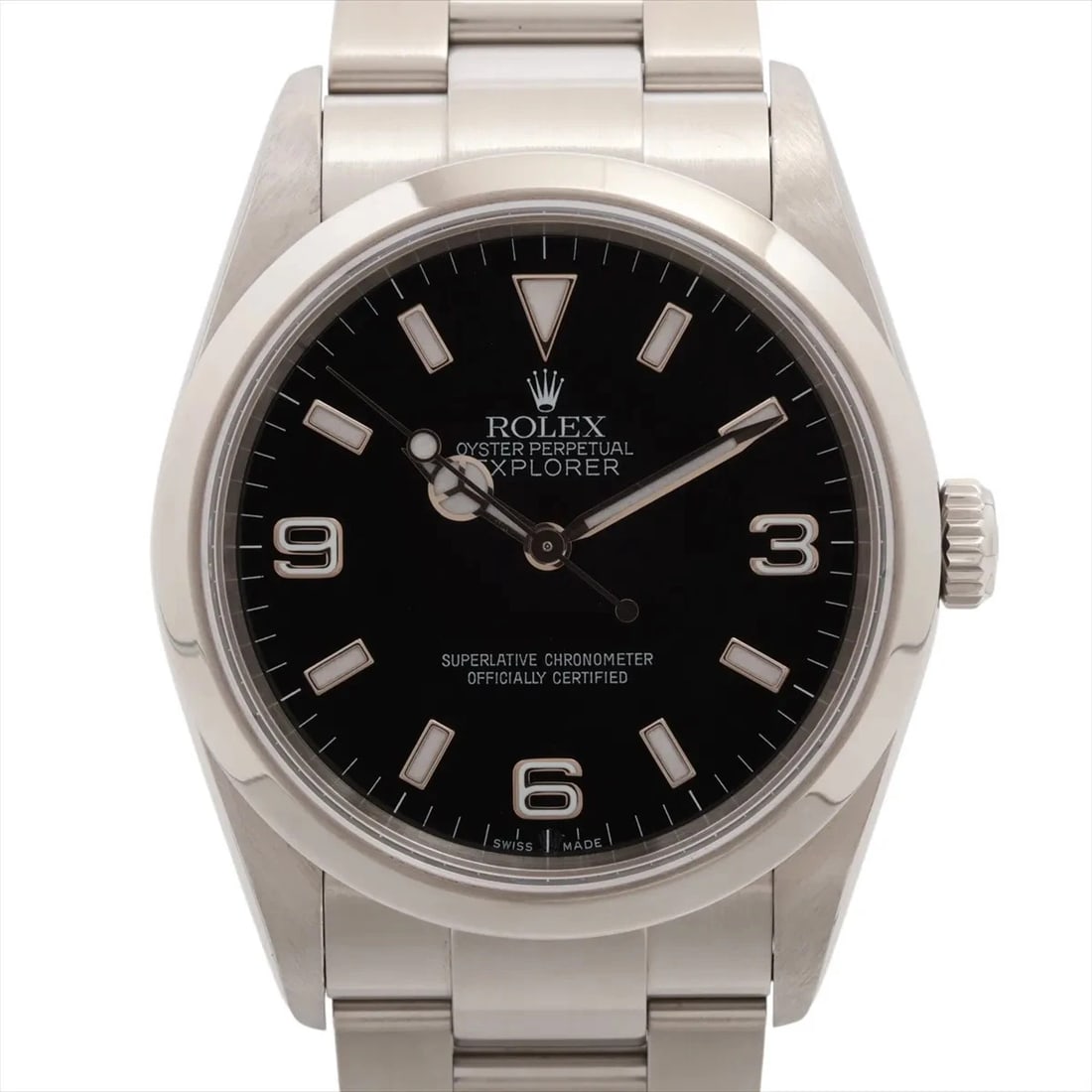 ROLEX EXPLORER I AT BLACK DIAL WATCH: Rolex Explorer I AT black dial Watch Brand: Rolex Type/Style: Wristwatch Material: SS Color: Dial Color Black Size: Case:W1.2 x H1.2inch / W36 x H36 Circumference of Wrist:6.3inch / 16 Accessories
