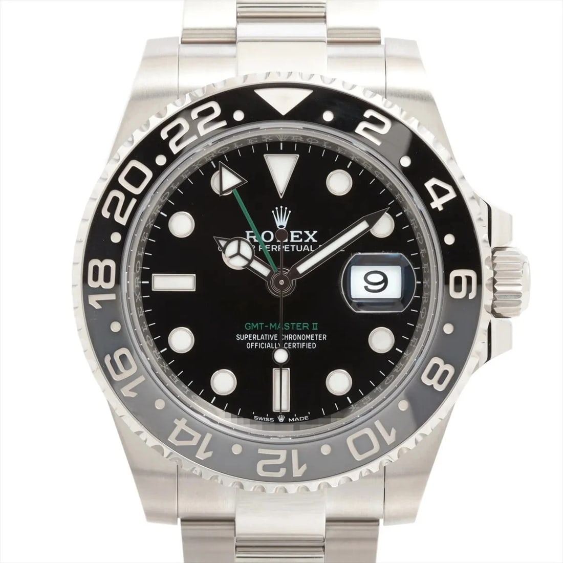ROLEX GMT MASTER II SS AT BLACK DIAL OYSTER BRACELET WATCH (1 of 3)