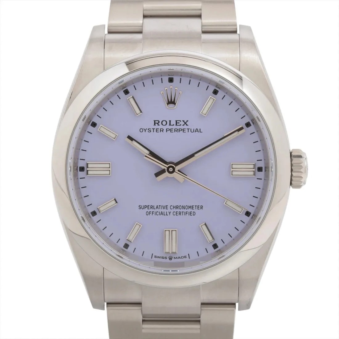 ROLEX OYSTER PERPETUAL 36 AT LAVENDER DIAL WATCH: Rolex Oyster Perpetual 36 AT lavender dial Watch Brand: Rolex Type/Style: Wristwatch Material: SS Color: Dial Color lavender Size: Case:W1.2 x H1.2inch / W36 x H36 Circumference of Wrist:6.9inch / 17.