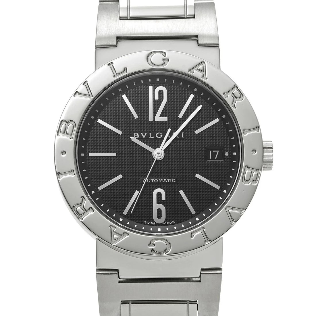 BVLGARI BLACK MEN'S WATCH: BVLGARI Black Men's Watch Brand: BVLGARI Type/Style: Wristwatch Material: [Case] Stainless steel Color: Dial Color Black Size: Case length/approx. 38mm width/approx. 38mm Thickness/approx. 9.5mm Arm c