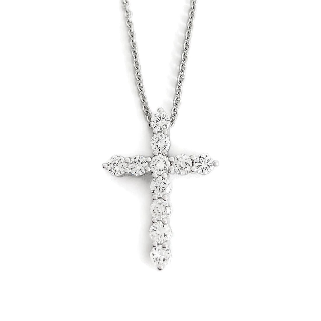 DIAMOND CROSS RELIGIOUS PENDANT NECKLACE 14K WHITE GOLD: Diamond Cross Religious Pendant Necklace 14K White Gold Brand: Unbranded Type/Style: Necklace Material: 14K White Gold, Main Stone Natural Color: Silver Size: Length: 16 inches Pendant: 1 inch x 19.5 