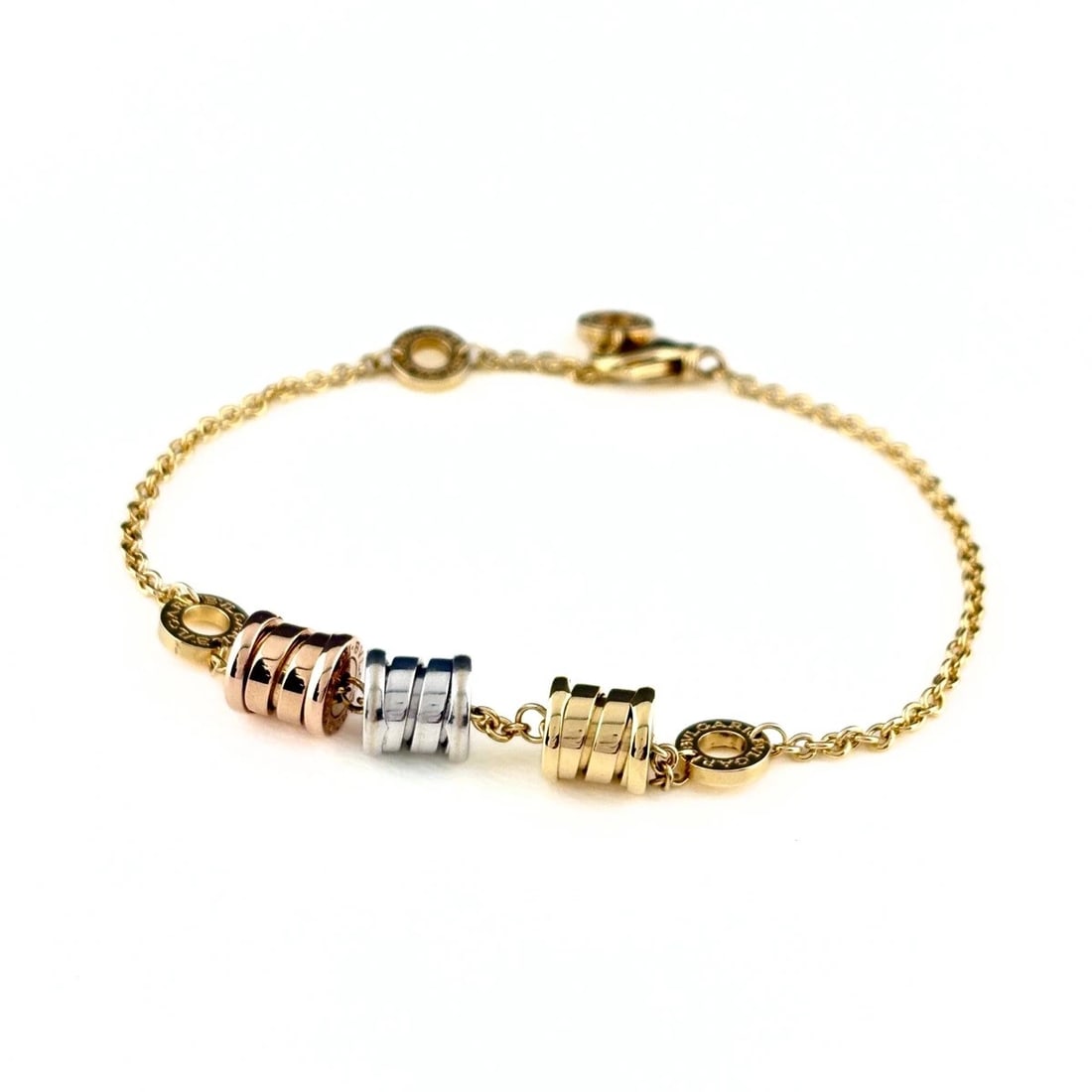 BVLGARI B.ZERO1 THREE ELEMENT BRACELET: BVLGARI B.zero1 Three Element Bracelet Brand: BVLGARI Type/Style: Bracelet Material: 18K YG WG PG Color: YG WG PG Size: Wrist Size 17.5cm(6.9") Accessories: None Accessories Notice: When p