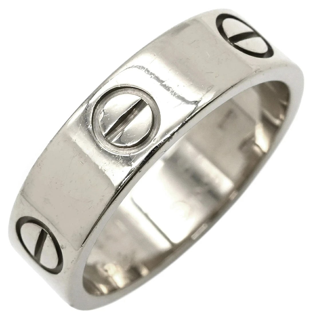 CARTIER LOVE RING WHITE GOLD 750 18K WG: Cartier Love Ring White Gold 750 18K WG Brand: Cartier Type/Style: Ring Material: K18 gold Color: Silver Size: US 7 Accessories: None Accessories Notice: When purchasing pre-owned goods, p