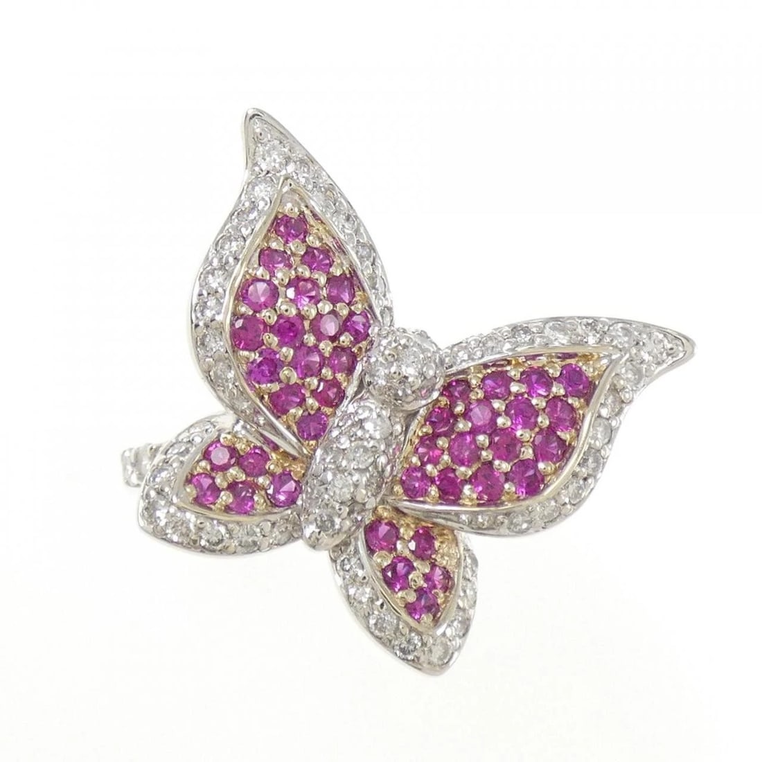 K18WG BUTTERFLY RUBY RING - 2