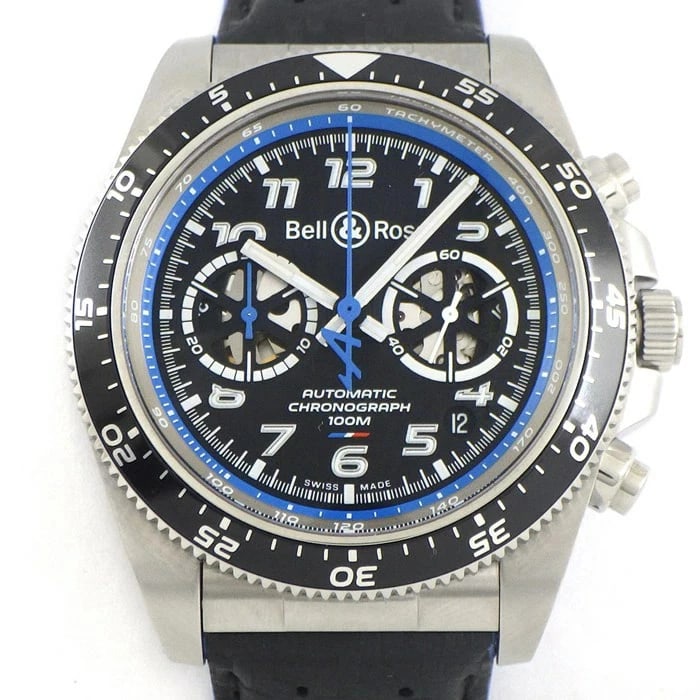 BELL&ROSS WATCH ALPINE DATE CHRONOGRAPH AUTOMATIC WATCH: Bell&Ross Watch Alpine Date Chronograph Automatic Watch Brand: BELL&ROSS Type/Style: Wristwatch Material: SS Color: BLACK Size: Case size: 43mm Wrist size: Approx. 19.3cm Accessories: None