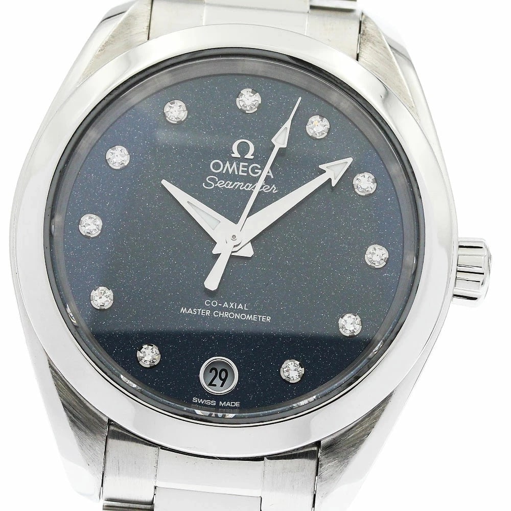 OMEGA WATCH SEAMASTER AQUA TERRA DATE DIAMOND WATCH: Omega Watch Seamaster Aqua Terra Date Diamond Watch Brand: OMEGA Type/Style: Wristwatch Material: SS Color: None Size: Case size: 34mm Wrist size: Approx. 15cm Accessories: None Accessories Notice: