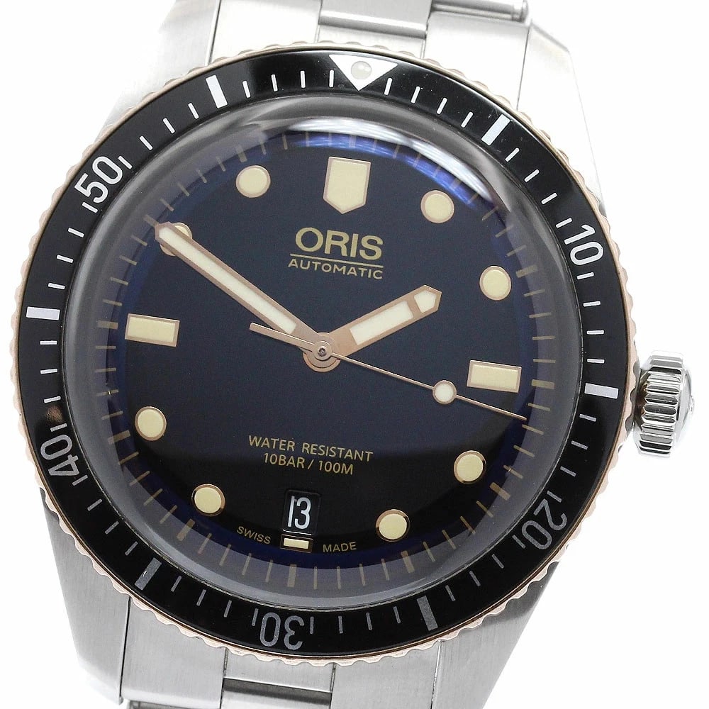 ORIS WATCH DIVERS DATE AUTOMATIC BLACK DIAL WATCH (1 of 2)