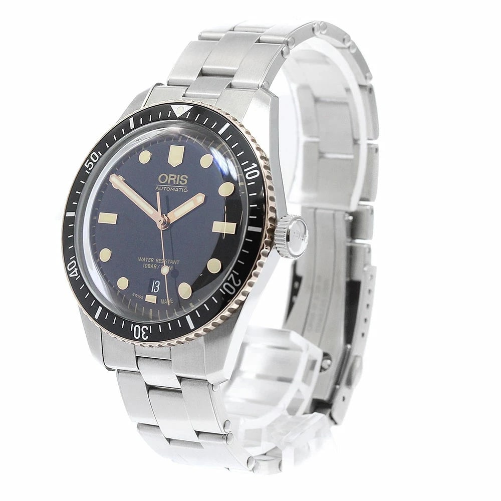 ORIS WATCH DIVERS DATE AUTOMATIC BLACK DIAL WATCH - 2