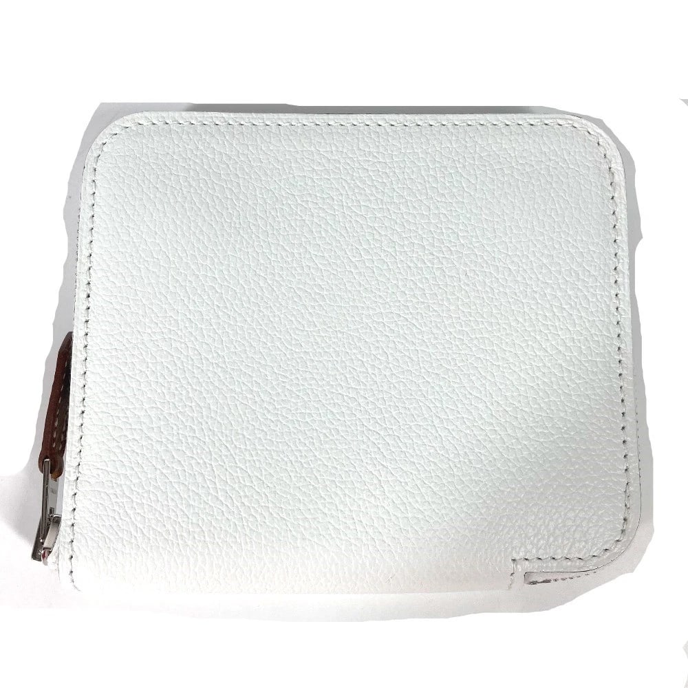 HERMES AZAP SILK-IN COMPACT COIN COMPARTT WALLET COIN PURSE: HERMES Azap Silk-In Compact Coin Compartt Wallet coin purse Brand: HERMES Type/Style: coin purse Material: Leather Color: White Size: W4.3?H3.5inch / W11cm?H9cm Accessories: None Accessories Notice: