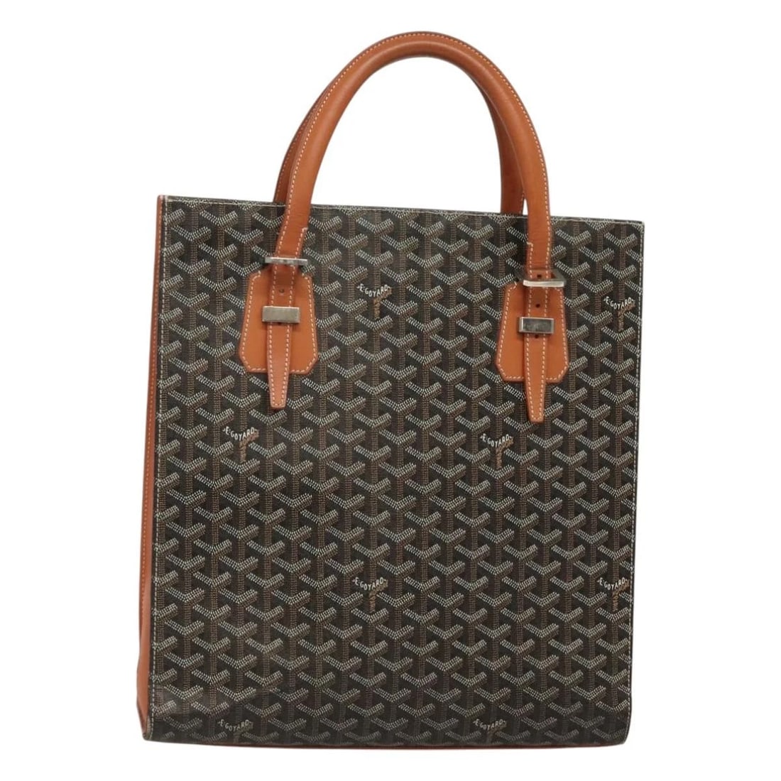 GOYARD HERRINGBONE COMOR GM TOTE BAG LEATHER BLACK SILVER: GOYARD Herringbone COMOR GM Tote Bag Leather Black Silver Brand: GOYARD Type/Style: Tote Bag Material: Leather Color: Black,Silver Size: Size(Inch)W13.4 x H14.6 x D3.1inch(Approx) Handle