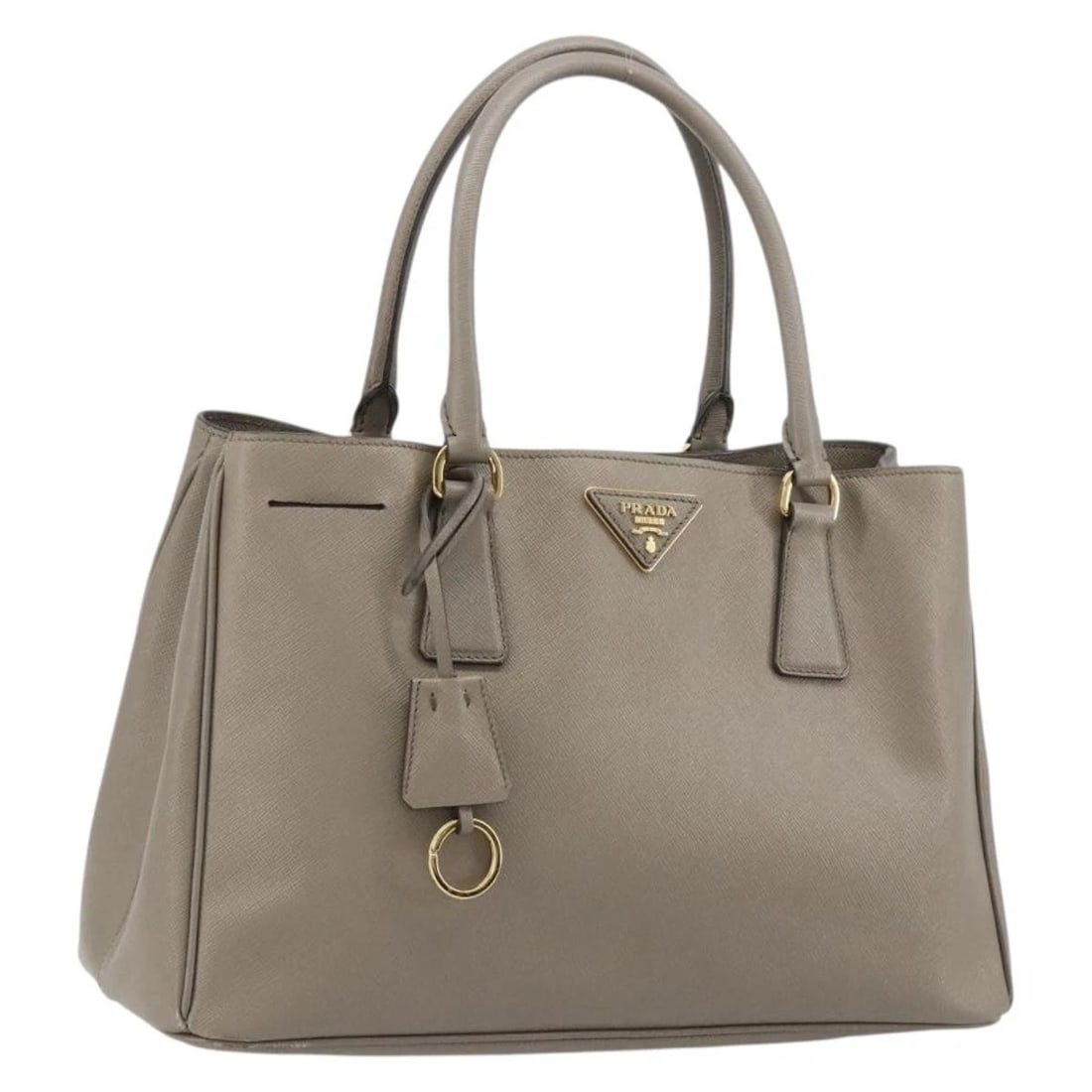 PRADA GALLERIA HAND BAG SAFIANO LEATHER GRAY GOLD: PRADA Galleria Hand Bag Safiano leather Gray Gold Brand: PRADA Type/Style: Hand Bag Material: Saffiano Leather Color: Gray/Gold Size: Size(Inch) W12.6 x H8.7 x D5.1inch(Approx) Handle