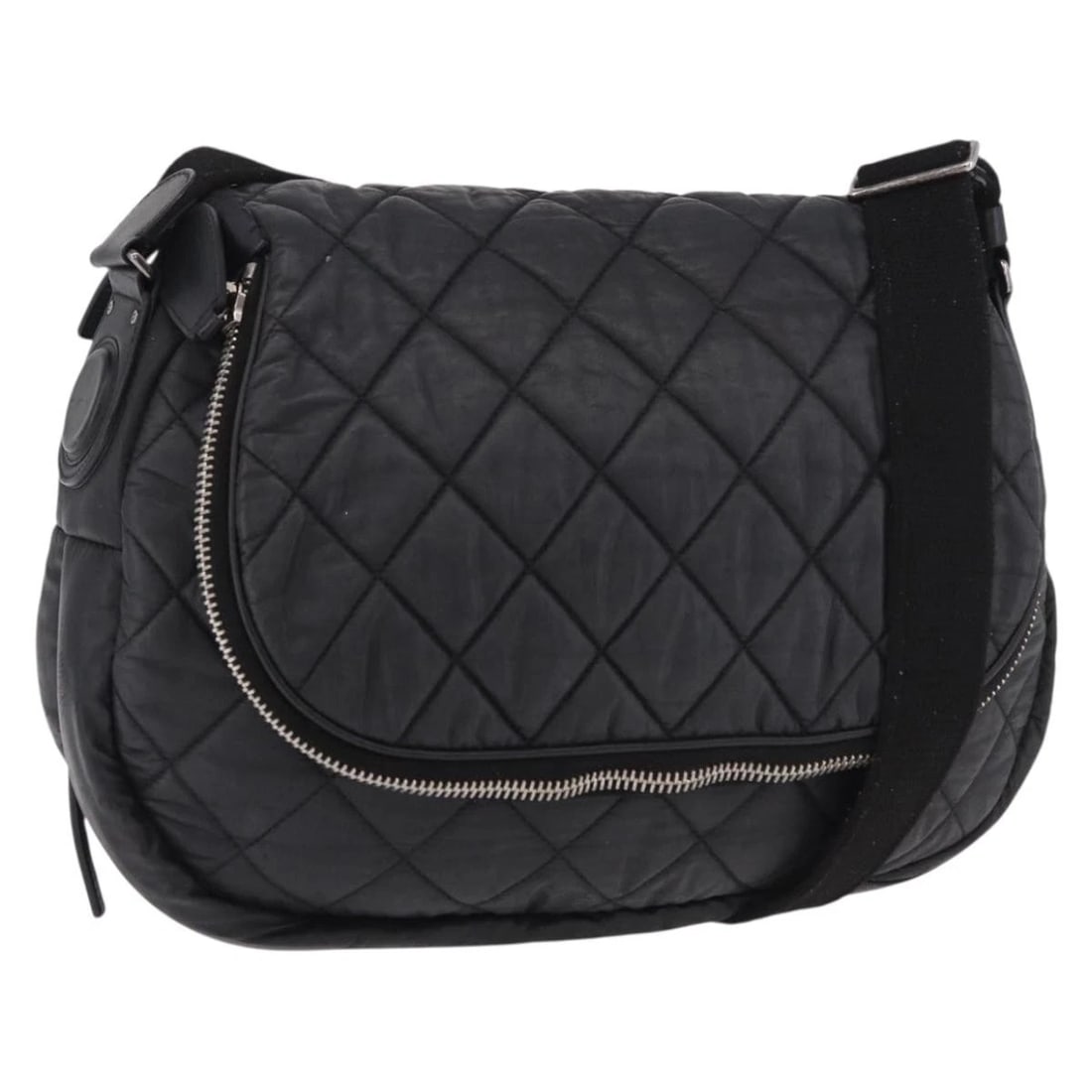 CHANEL MATELASSE SHOULDER BAG COATED CANVAS BLACK SILVER: CHANEL Matelasse Shoulder Bag Coated Canvas Black Silver Brand: CHANEL Type/Style: Shoulder Bag Material: Coated Canvas Color: Black/Silver Size: Size(Inch) W13.8 x H11.0 x D3.1inch(Approx) Access