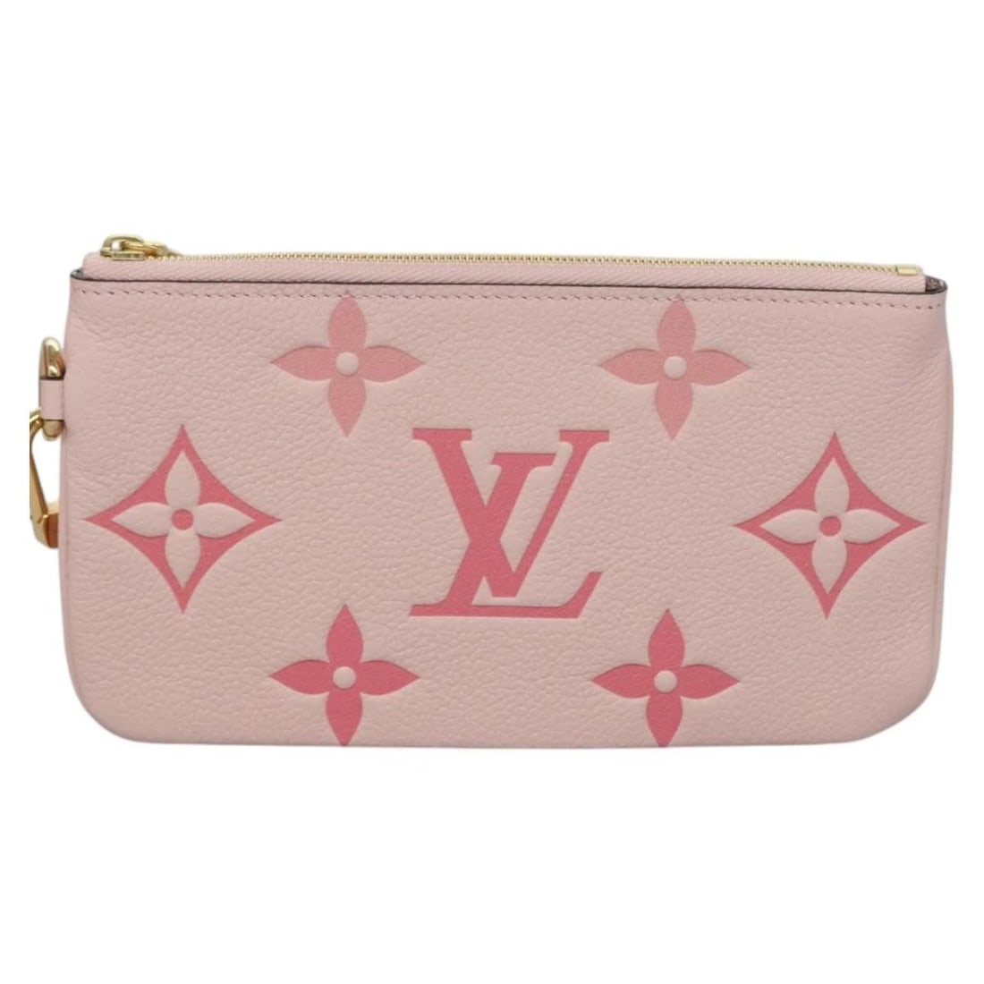 LOUIS VUITTON MONOGRAM EMPREINTE POCHETTE TRIO POUCH PINK: LOUIS VUITTON Monogram Empreinte Pochette Trio Pouch Pink Brand: LOUIS VUITTON Type/Style: Pouch Material: Monogram Empreinte Leather Color: Pink/Blue Size: Size(Inch) W7.5 x H3.9inch(Approx) Acce