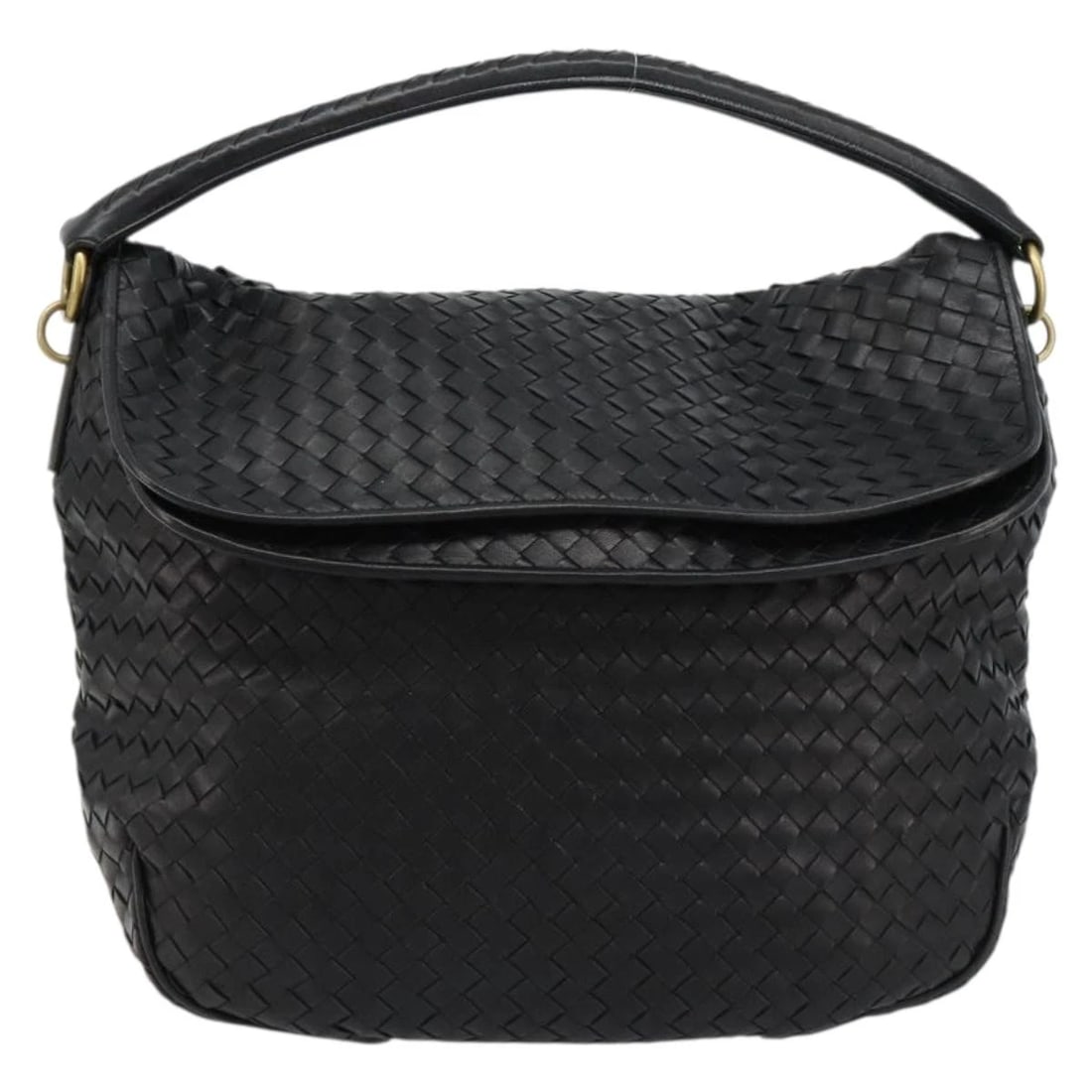 BOTTEGAVENETA INTREIATO SHOULDER BAG LEATHER BLACK (1 of 6)
