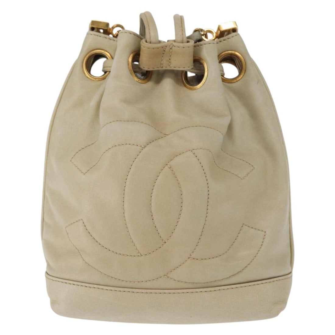 CHANEL CHAIN SHOULDER BAG LEATHER IVORY GOLD: CHANEL Chain Shoulder Bag Leather Ivory Gold Brand: CHANEL Type/Style: Shoulder Bag Material: Leather Color: Ivory/Gold Size: Size(Inch) W5.5 x H7.1 x D2.8inch(Approx) Accessories: None Ac