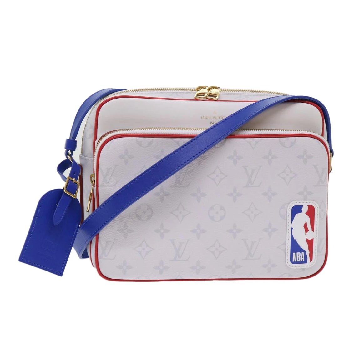 LOUIS VUITTON MONOGRAM NILE PM SHOULDER BAG NBA WHITE: LOUIS VUITTON Monogram Nile PM Shoulder Bag NBA White Brand: LOUIS VUITTON Type/Style: Shoulder Bag Material: Monogram Canvas Color: White Size: Size(Inch)W9.8 x H7.9 x D3.9inch(Approx) Accessorie