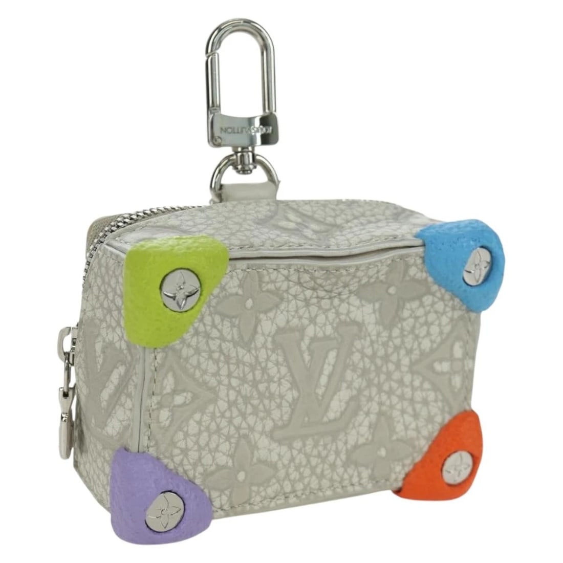 LOUIS VUITTON MONOGRAM TAURILLON CLIMBING POUCH GRAY: LOUIS VUITTON Monogram Taurillon Climbing Pouch Gray Brand: LOUIS VUITTON Type/Style: Pouch Material: Monogram Canvas Color: Gray Size: Size(Inch)W3.5 x H2.4 x D1.6inch(Approx) Accessories: None <