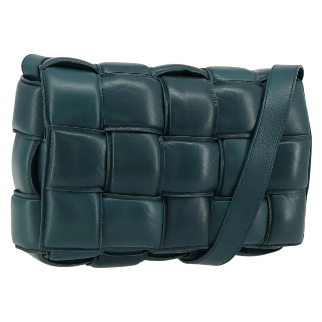 BOTTEGA VENETA MAXI INTREIATO PADDED CASSETTE BAG LEATHER GREEN (1 of 6)