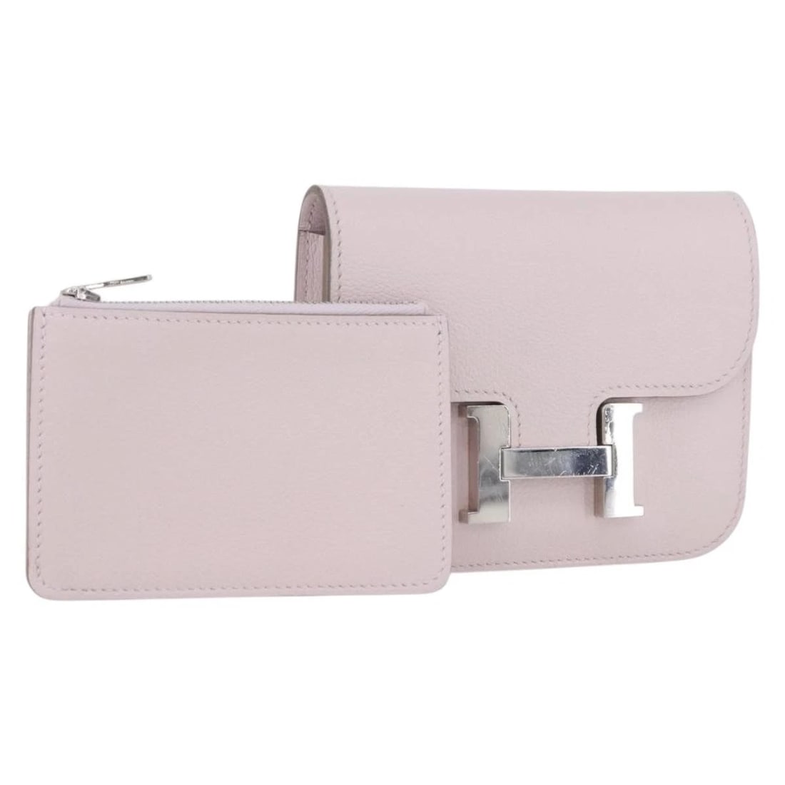 HERMES CONSTANCE SLIM WALLET LEATHER PINK SILVER: HERMES Constance Slim Wallet Leather Pink Silver Brand: HERMES Type/Style: Wallet Material: Leather Color: Pink/Silver Size: Size(Inch) W4.7 x H3.9 x D0.8inch(Approx) Accessories: None Acc