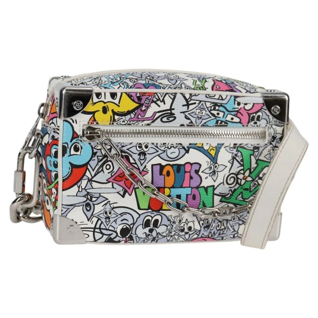 LOUIS VUITTON MONOGRAM COMICS MINI SOFT TRUNK BAG: LOUIS VUITTON Monogram Comics Mini Soft Trunk Bag Brand: LOUIS VUITTON Type/Style: Shoulder Bag Material: Monogram Canvas Color: Multicolor Size: Size(Inch)W7.1 x H4.7 x D2.8inch(Approx) Accessori